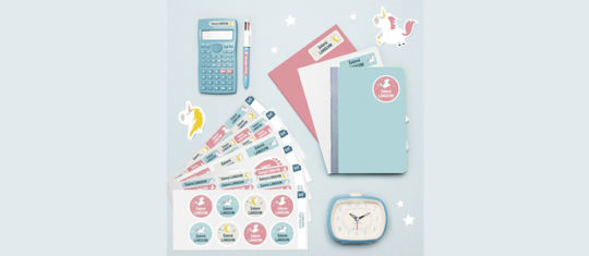 étiquettes personnalisées école
